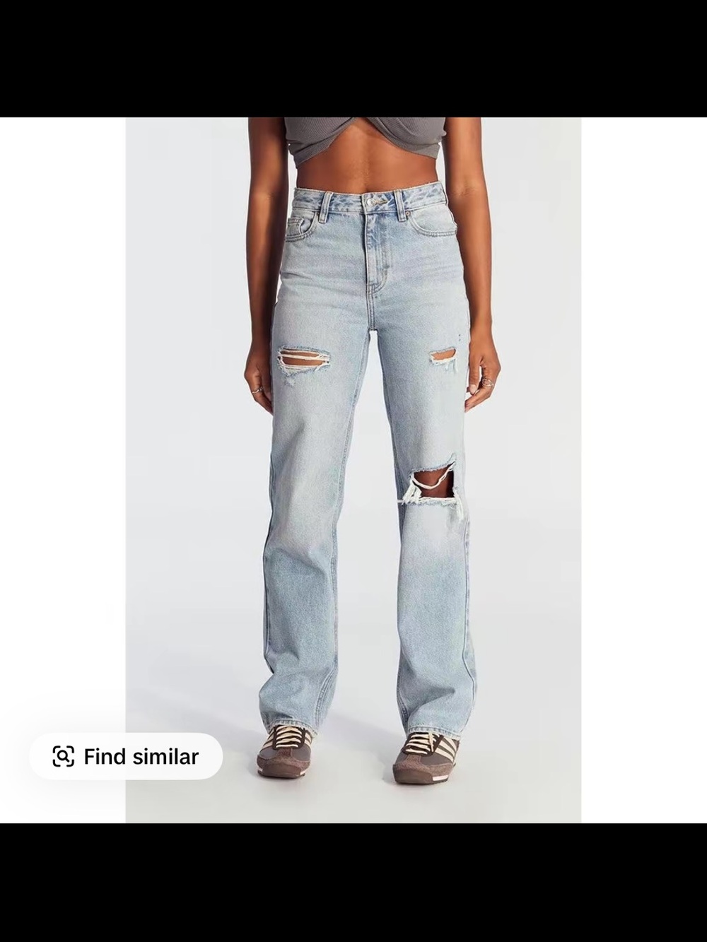 PacSun Light Blue Distressed Straight Leg Jeans